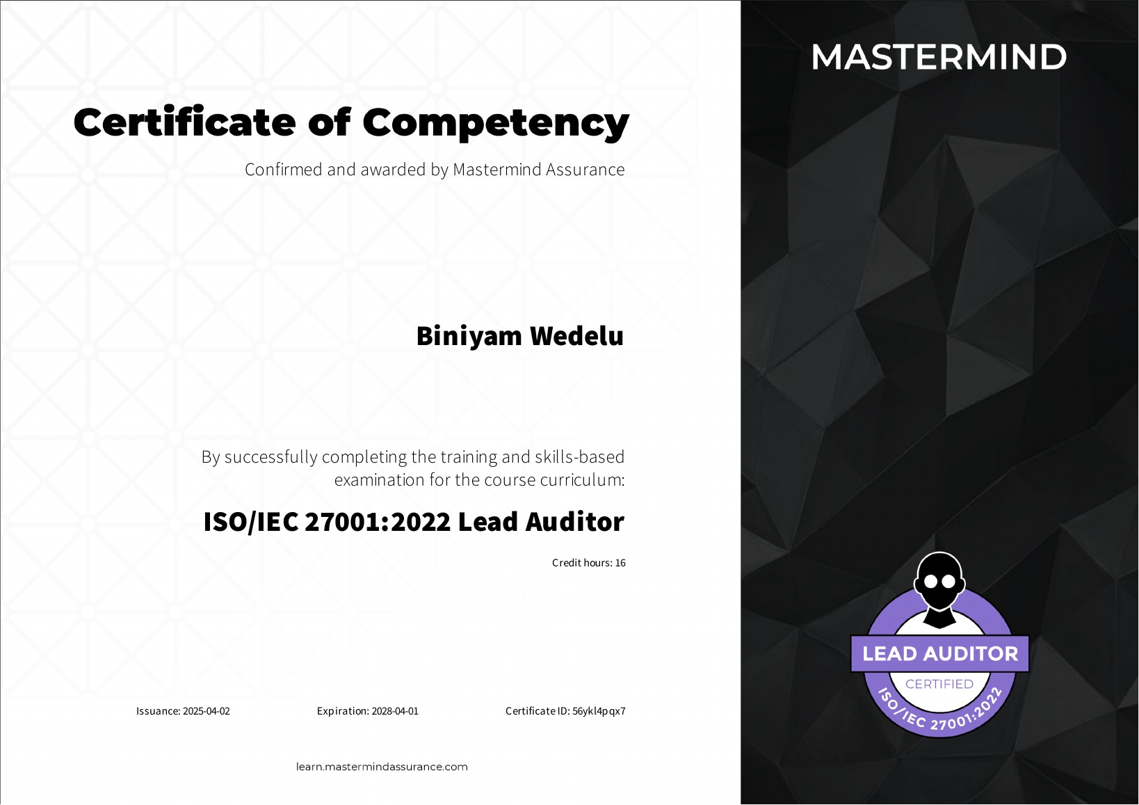 ISO/IEC 27001:2022 Lead Auditor